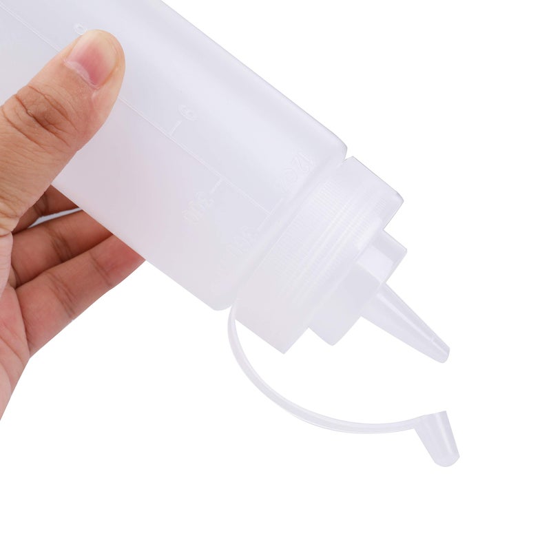 Bekith 12 pack 12 Oz Plastic Squeeze Condiment Bottles with Twist On Cap Lids and Discrete Measurements, Wide Mouth Empty Squirt Bottle For Sauce, Ketchup, BBQ, Dressing, Paint - Image 4